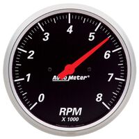 5" In-Dash Tachometer 0-8,000 RPM Designer Black