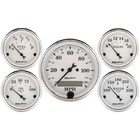 5 Pc. Gauge Kit 3-1/8" & 2-1/16" Electric Speedometer Old Tyme White