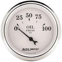2-1/16" Oil Pressure 0-100 PSI Air-Core Old-Tyme White
