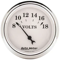 2-1/16" Voltmeter 8-18V Air-Core Old-Tyme White