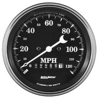 3-3/8" Speedometer 0-120 MPH Electric w/Wheel ODO Old Tyme Black