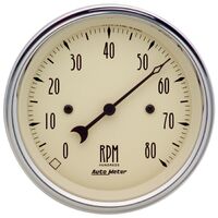 3-3/8" In-Dash Tachometer 0-8,000 RPM Antique Beige