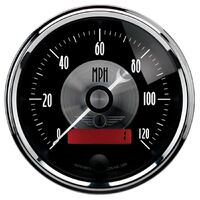 3-3/8" Speedometer 0-120 MPH Electric Prestige Black Diamond