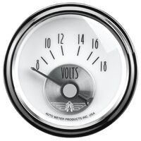 2-1/16" Voltmeter 8-18V Air-Core Prestige Pearl