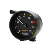 3-3/4" Pedestal Tachometer 0-8,000 RPM Black/Black Ext. Shift Light Auto Gage