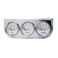 Gauge Console OILP/WTMP/Volt 2-1/16" 100 PSI/280 °F/16V White  Dial Chrome BZL AG