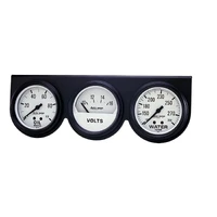 Gauge Console OILP/WTMP/Volt 2-5/8" 100 PSI/280 °F/16V White  Dial Black BZL AG