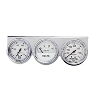 Gauge Console OILP/WTMP/Volt 2-5/8" 100 PSI/280 °F/16V White  Dial Chrome BZL AG