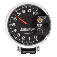 5" Pedestal Tachometer 0-10,000 RPM Int. Shift Light Black Auto Gage