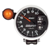 5" Pedestal Tachometer 0-10,000 RPM Memory Shift Light Black Auto Gage