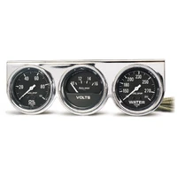 Gauge Console OILP/WTMP/Volt 2-5/8" 100 PSI/280 °F/16V Black Dial Chrome BZL AG