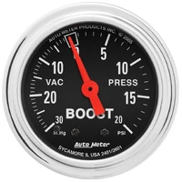 2-1/16" Boost/Vacuum 30 In HG/20 PSI Mechanical Traditional Chrome