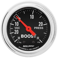 2-1/16" Boost/Vacuum 30 In HG/30 PSI Mechanical Traditional Chrome