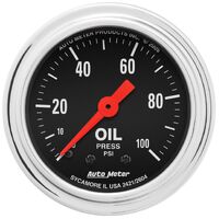 2-1/16" Oil Pressure 0-100 PSI Mechanical Traditional Chrome