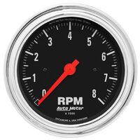 3-3/8" In-Dash Tachometer 0-8,000 RPM Traditional Chrome