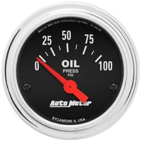 2-1/16" Oil Pressure 0-100 PSI Air-Core Traditional Chrome
