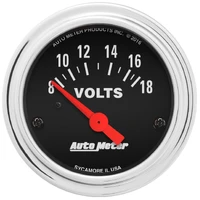 2-1/16" Voltmeter 8-18V Air-Core Traditional Chrome