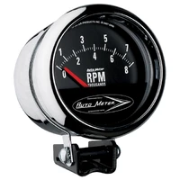 3-3/4" Pedestal Retro Tach 0-8,000 RPM Short Sweep Traditional Chrome