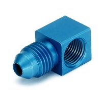 Fitting Adapter 90 ° 1/8" NPTF Female to -4AN Male Aluminum Blue Anodized