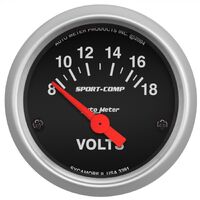 2-1/16" Voltmeter 8-18V Air-Core Sport-Comp