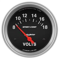 2-5/8" Voltmeter 8-18V Air-Core Sport-Comp