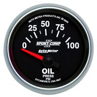 2-1/16" Oil Pressure 0-100 PSI Air-Core Sport-Comp II