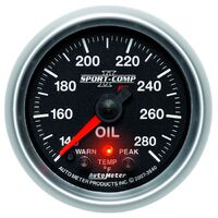 2-1/16" Oil Temperature w/Peak & Warn 140-280 °F Stepper Motor Sport-Comp II