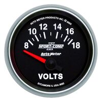 2-1/16" Voltmeter 8-18V Air-Core Sport-Comp II