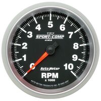 3-3/8" In-Dash Tachometer 0-10,000 RPM Sport-Comp II