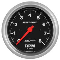 3-3/8" In-Dash Tachometer 0-8,000 RPM Sport-Comp