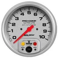 5" In-Dash Tachometer 0-10,000 RPM Memory Ultra-Lite