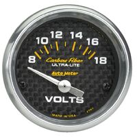 2-1/16" Voltmeter 8-18V Air-Core Carbon Fiber