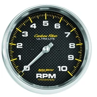 5" In-Dash Tachometer 0-10,000 RPM Carbon Fiber