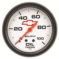 2-5/8" Oil Pressure 0-100 PSI Chevy Red Bowtie