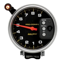5" Tachometer 0-9000 RPM Pedestal w/Quick Lite & Peak Memory Pro-Comp