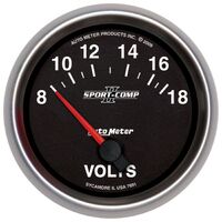2-5/8" Voltmeter 8-18V Air-Core Sport-Comp II