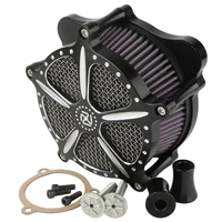 Attitudeinc Aluminium CNC Machined Air Filter Assembly EFI For Harley Electra Glide Custom Black Machined Billet Kit
