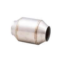 Hi-Flow Racing Catalytic Converter Round Metallic 2.5" Inlet - 4" Body - 6" Length - 100 Cell - Race or Off-Road Use Only