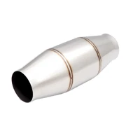 Hi-Flow Racing Catalytic Converter Round Metallic - 3.5in Inlet - 4in Body - 6in Body Length 12in Total - 200 Cell
