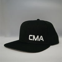 CMA Premium Flat Cap - Black (Universal Sizing)