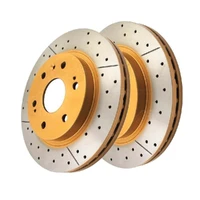 DBA DBA2010X Street Series X Gold Cross-Drilled Brake Disc Rotor Pair 330mm