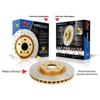 Street Series 2x Gold Cross-Drilled/Slotted Rear Rotor (Audi Q7 06-15/Cayenne/Touareg)