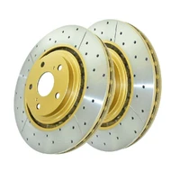 DBA DBA2734X Street Series X Gold Cross-Drilled Brake Disc Rotor Pair 328mm