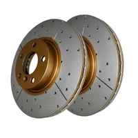 DBA DBA2874X Street Series X Gold Cross-Drilled Brake Disc Rotor Pair 332mm