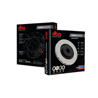 DBA DBA42028BLKXS 4000 Series Cross-Drilled & Slotted Brake Disc Rotor Pair Black Hat