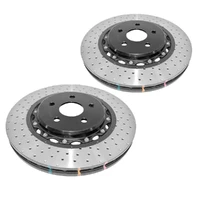 5000 Series Cross-Drilled & Dimpled Brake Disc Rotor Left Black Hat