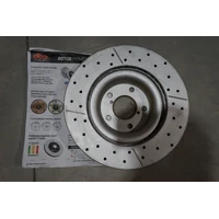 Street Series 1x Gold Cross-Drilled/Slotted Front Rotor (WRX/STi 96-07/FXT 03-18/LGT/BRZ/86) *SCRATCH AND DENT CLEARANCE ITEM*
