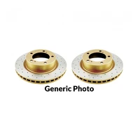 Street Series 2x Gold Cross-Drilled/Slotted Rear Rotors (WRX 01-07/FXT 03-08/LGT 04-09)