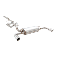 2.5" Cat back system with dual 3.5" Angle Cut Tips in Raw Stainless Steel (3 BL SP25 09-14)