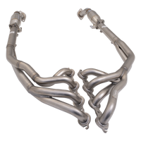 Tri Y Header Design 1 5/8in Primary Pipe with 2.5in Outlet & Cat Brushed Finish (Commodore 97-06)